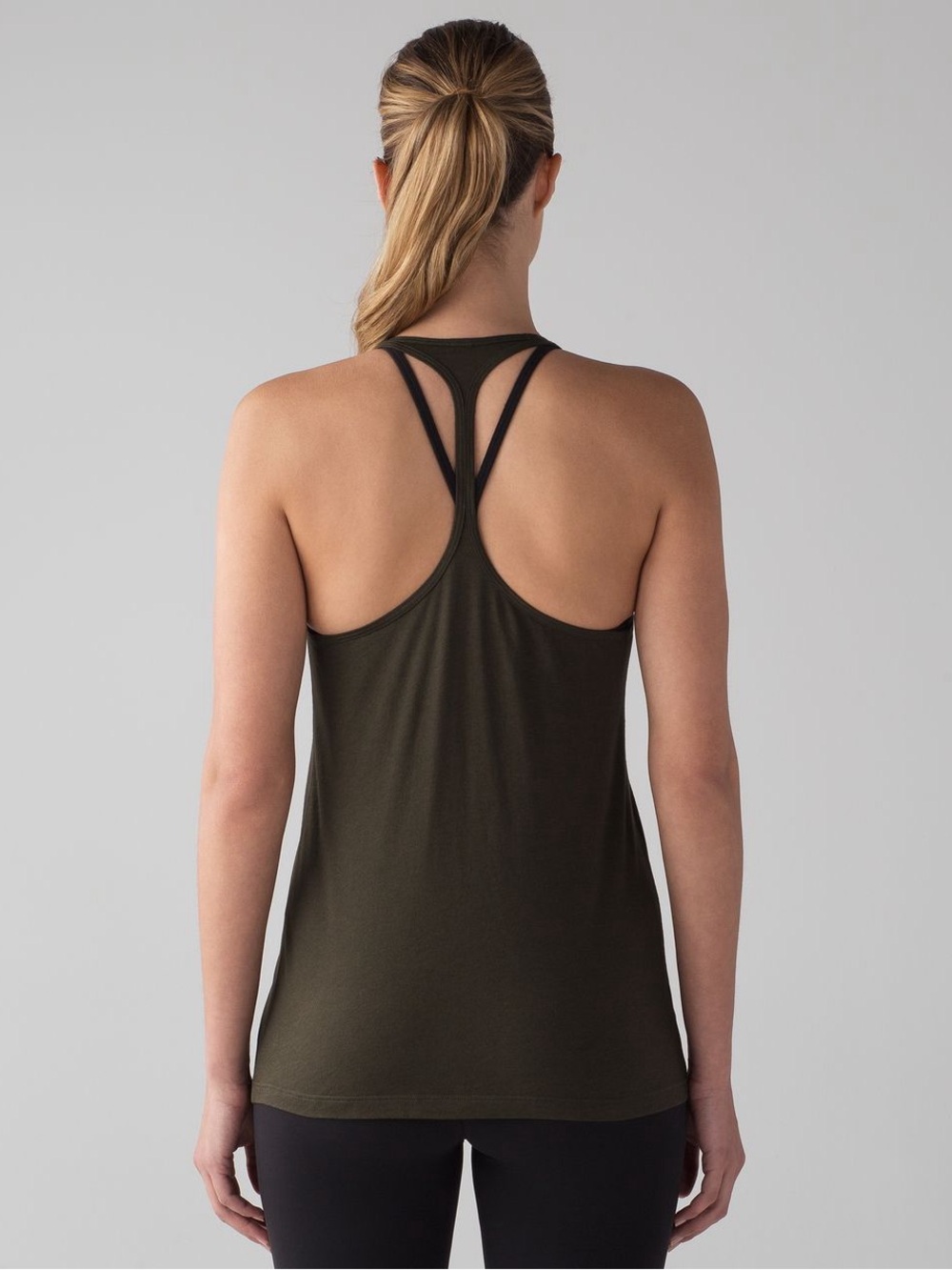 Lululemon Trapeze Racerback Tank Dark Olive Open Back Medium - Picture 4 of 8